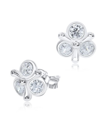 CZ Triangle Designed Silver Ear Stud STS-3277